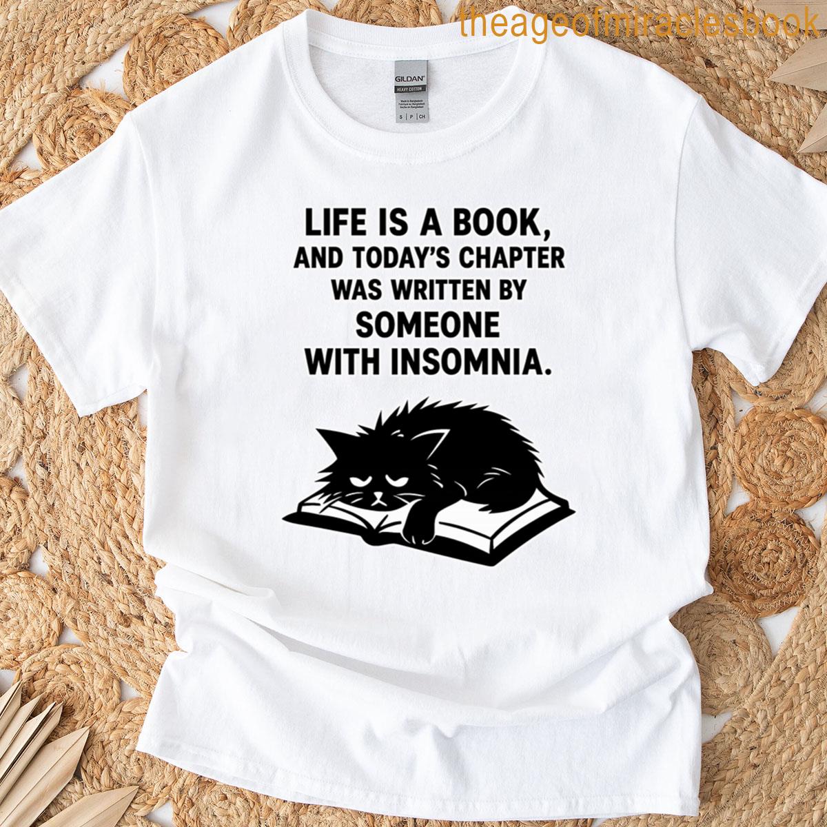 Insomniac Chapter Sarcastic Cat Quote Oversized T-shirt