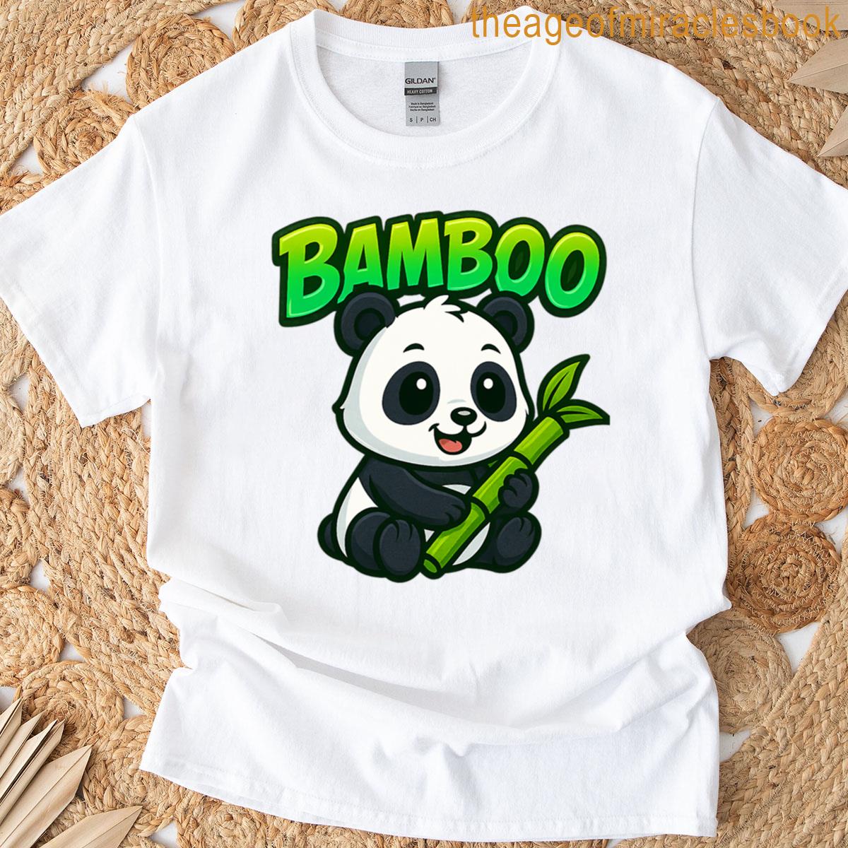 Kawaii Panda With Bamboo T-shirt
