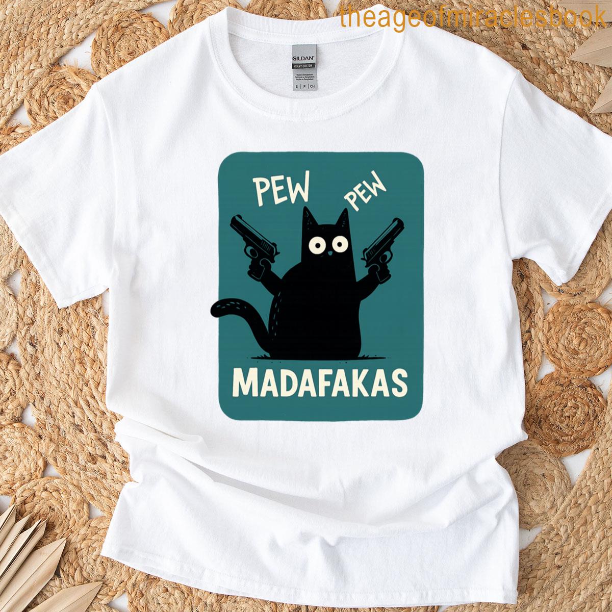 Pew Cat Funny Retro Comic Meme T-shirt