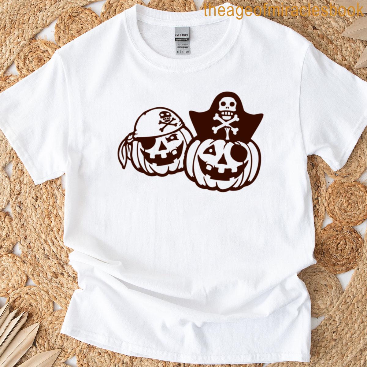 Pirate Pumpkins Captain Crew Eye Patch Halloween Funny T-shirt