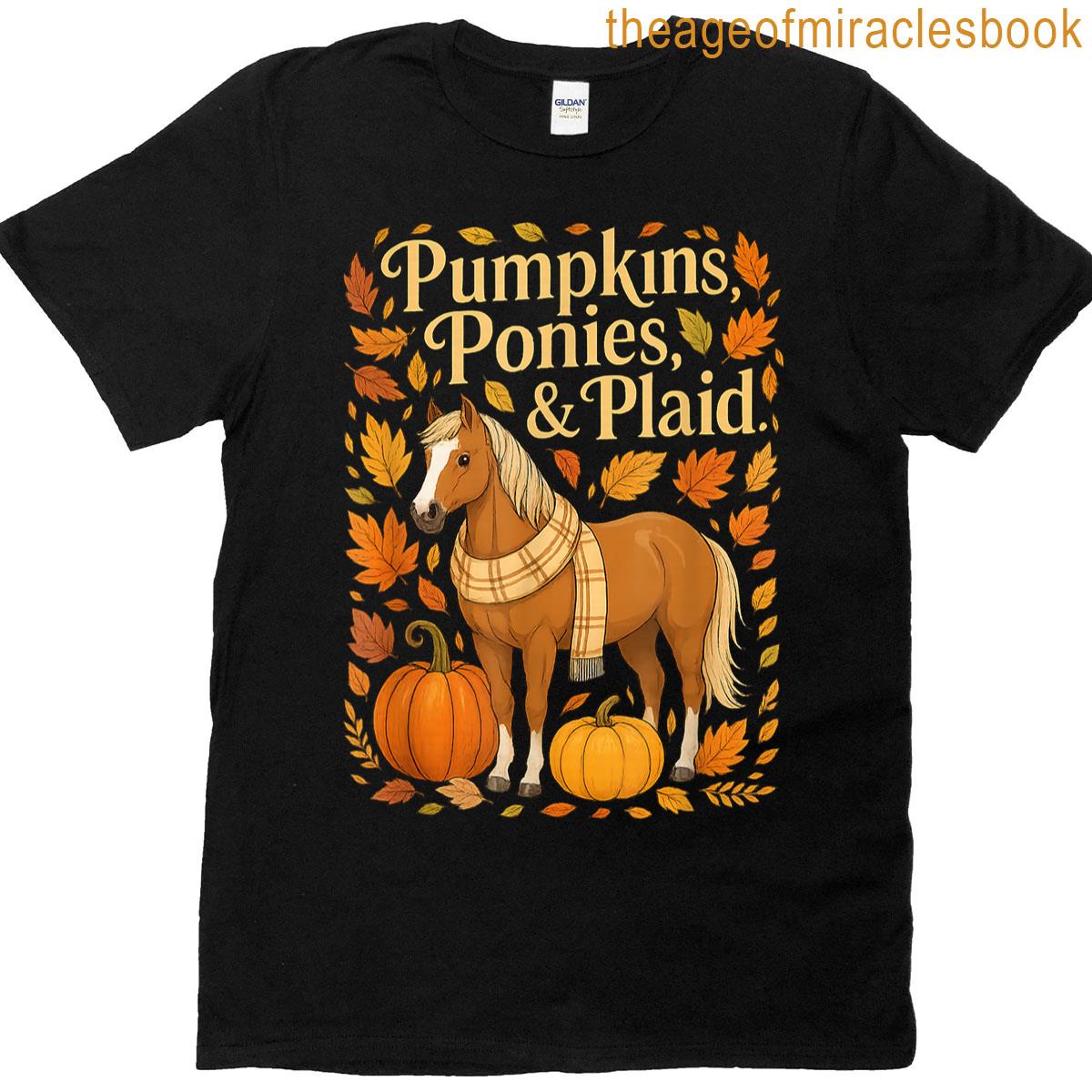 Pumpkins Ponies Plaid T-shirt