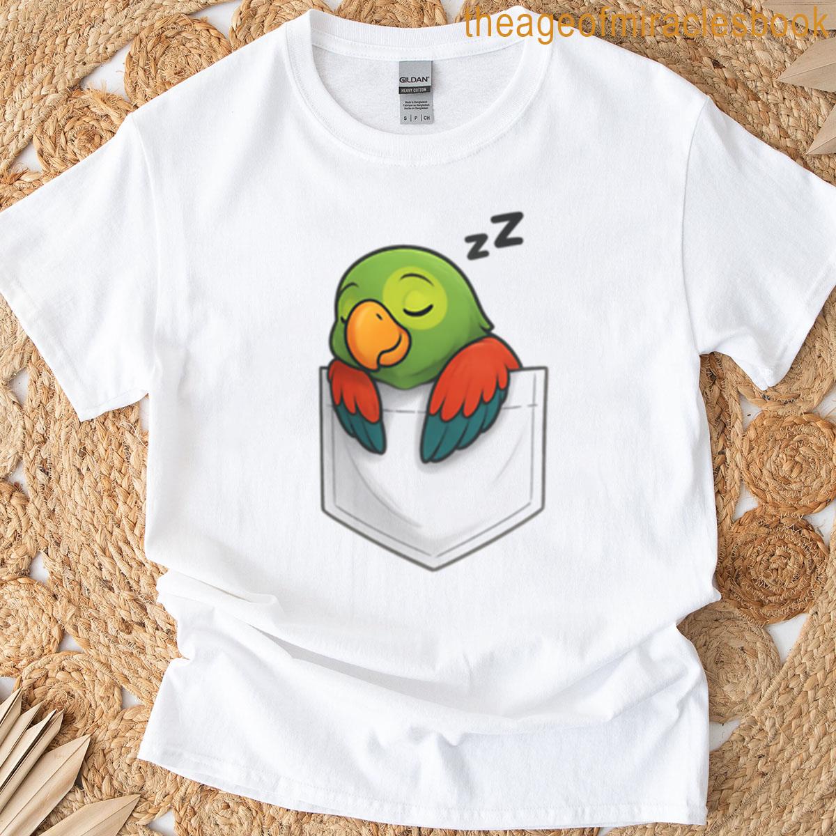 Sleeping Parrot In Pocket Oversized T-shirt