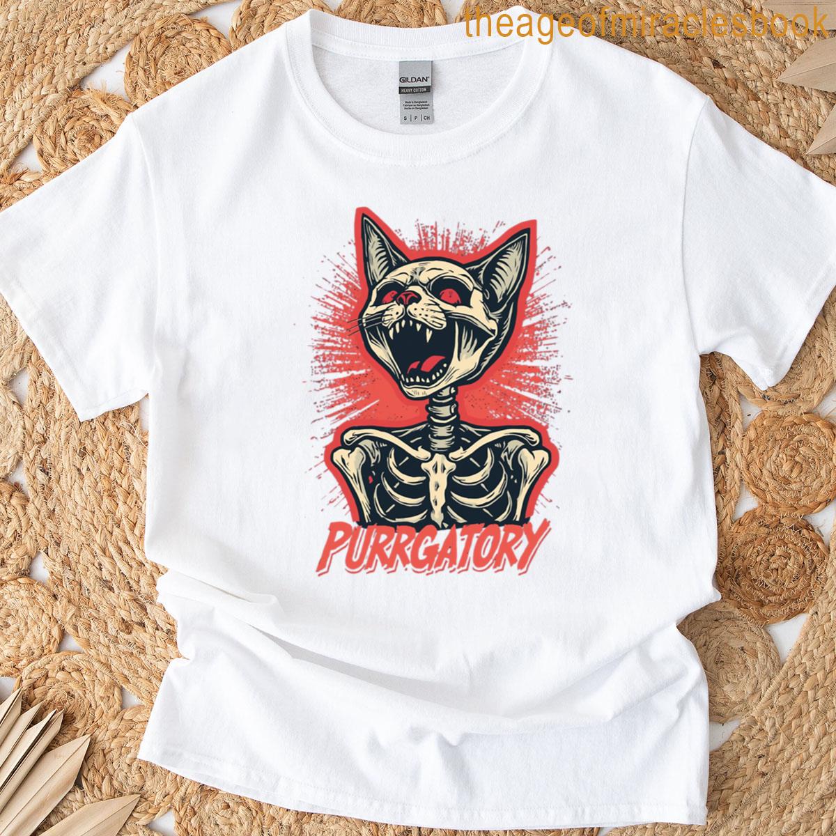 Cat Skeleton Purrgatory Boxy T-shirt