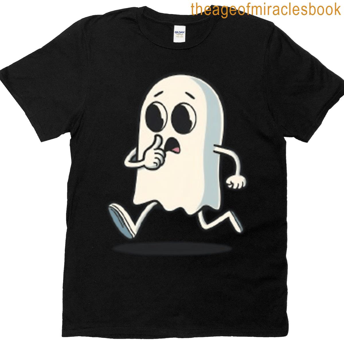 Cute Running Ghost Spooky Season Tee T-shirt