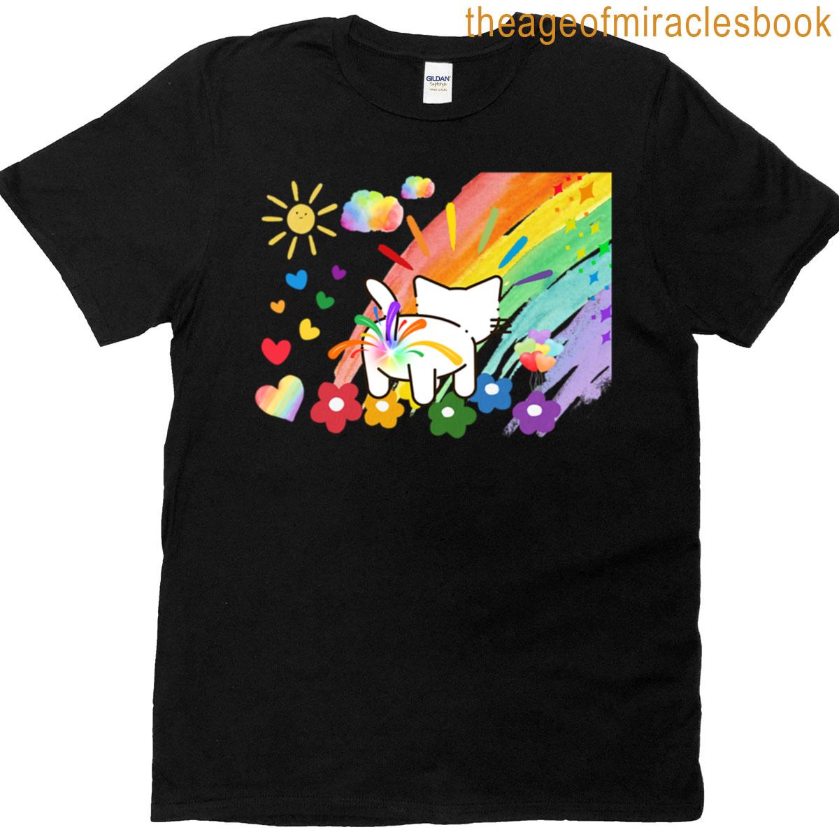 Funny Rainbow Cat Oversized T-shirt