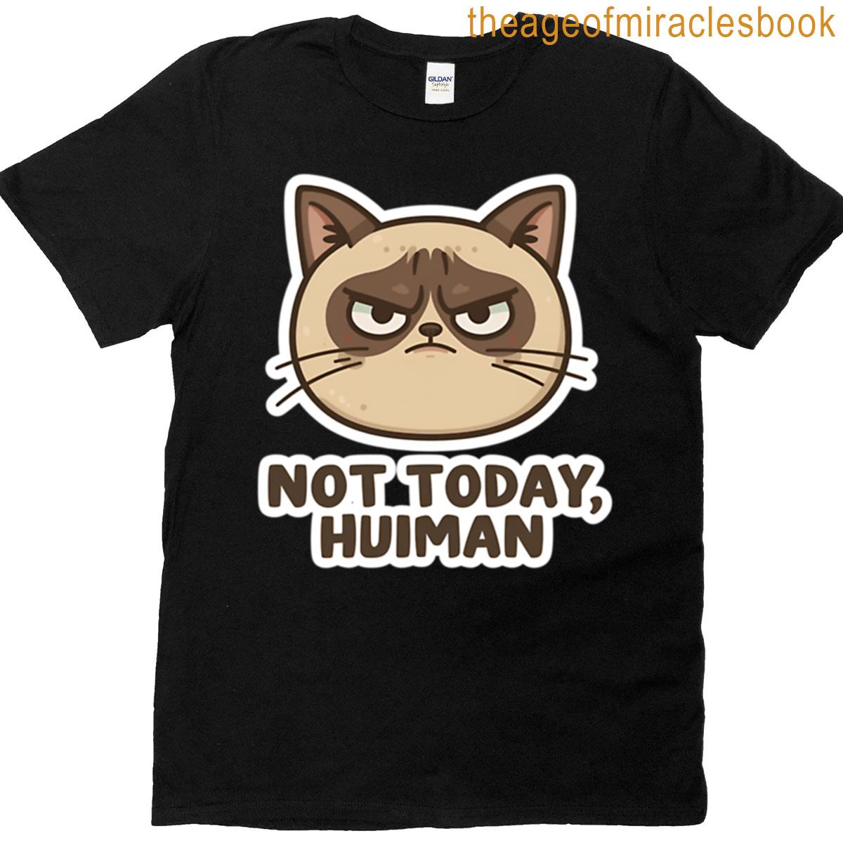 Grumpy Cat Not Today Human Funny Cat Design T-shirt
