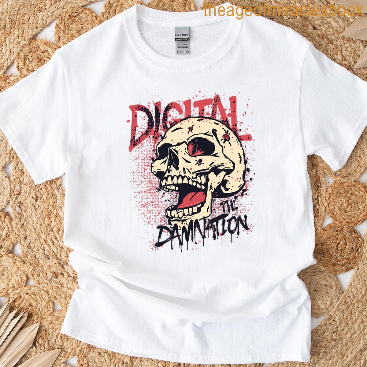 Pixel Skull Digital Damnation T-shirt