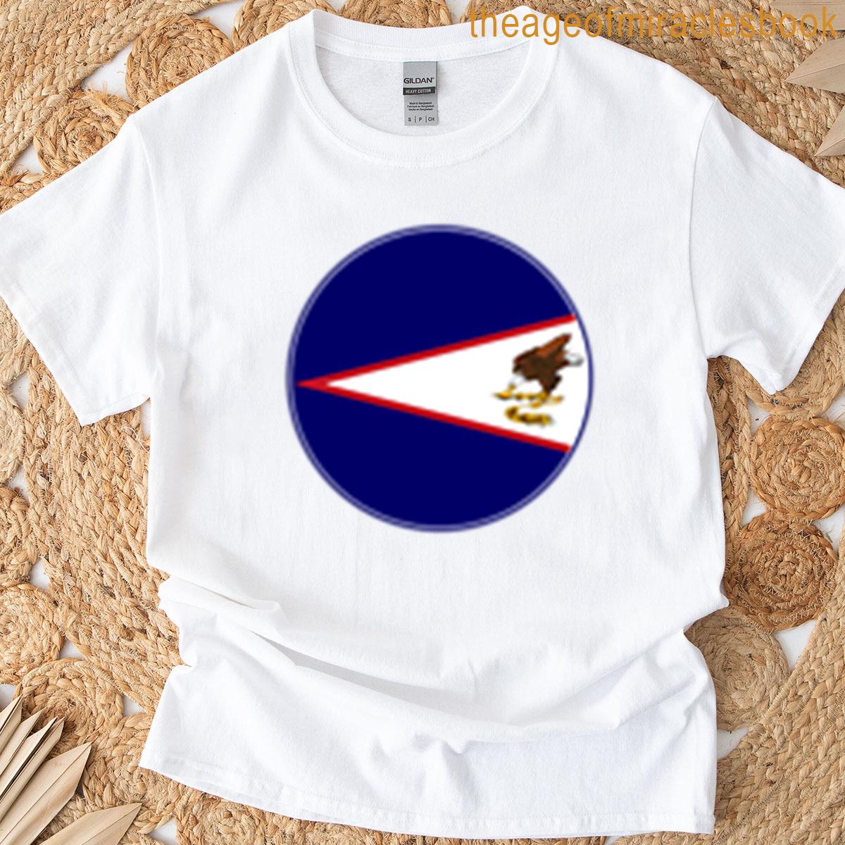 American Samoa Flag Round Eagle Design T-shirt