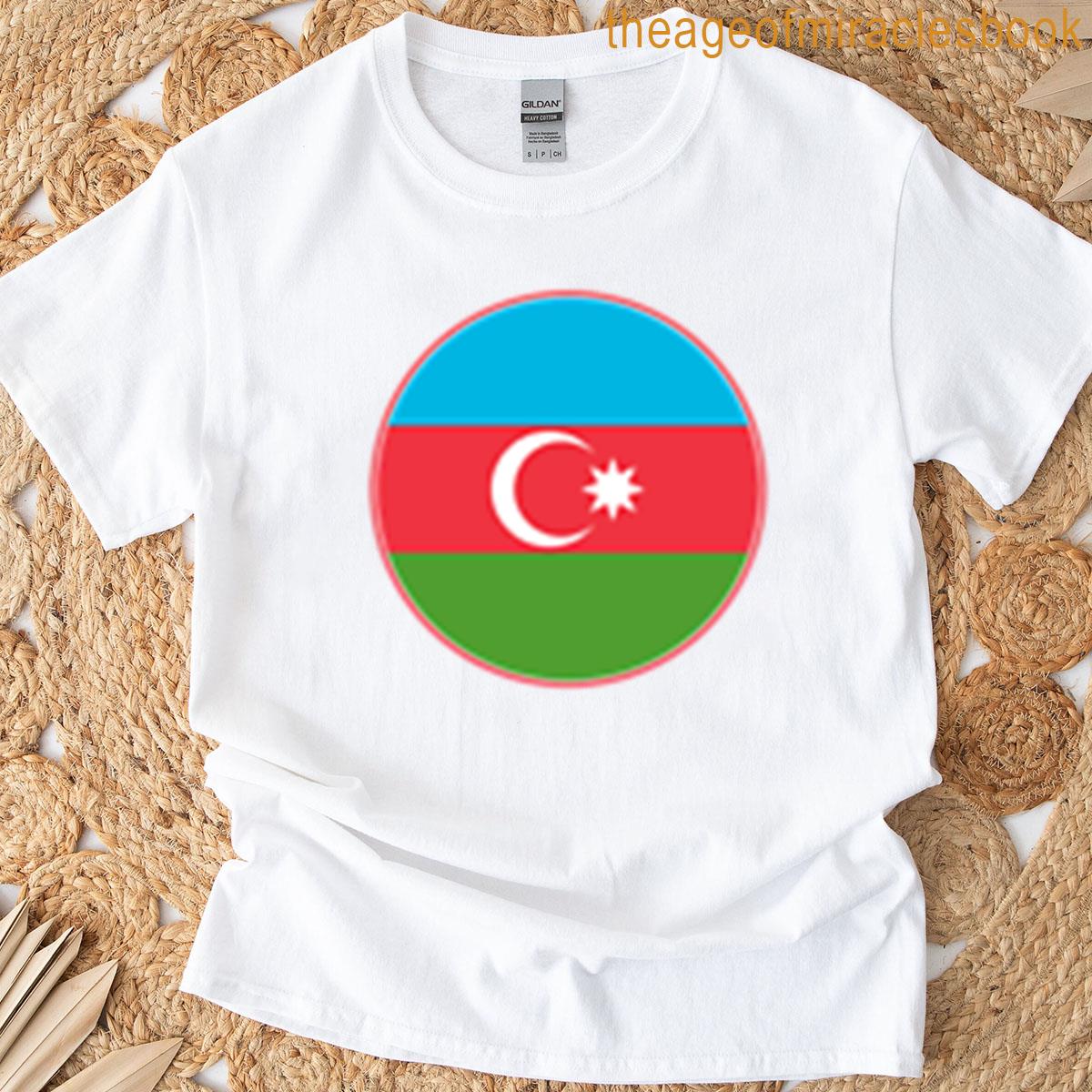 Azerbaijan Flag Circle Star Crescent Design T-shirt