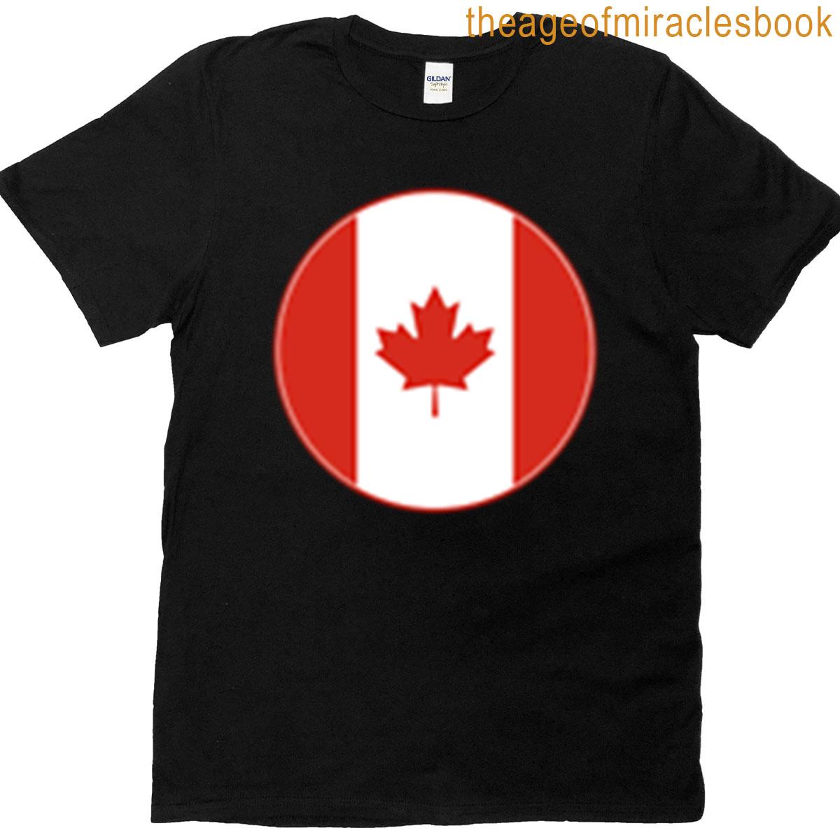 Canada Flag Circle Maple Leaf Design T-shirt