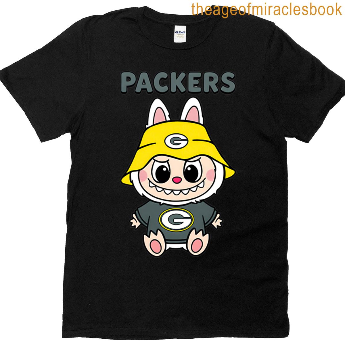 Funny Labubu Packers Cartoon Design T-shirt