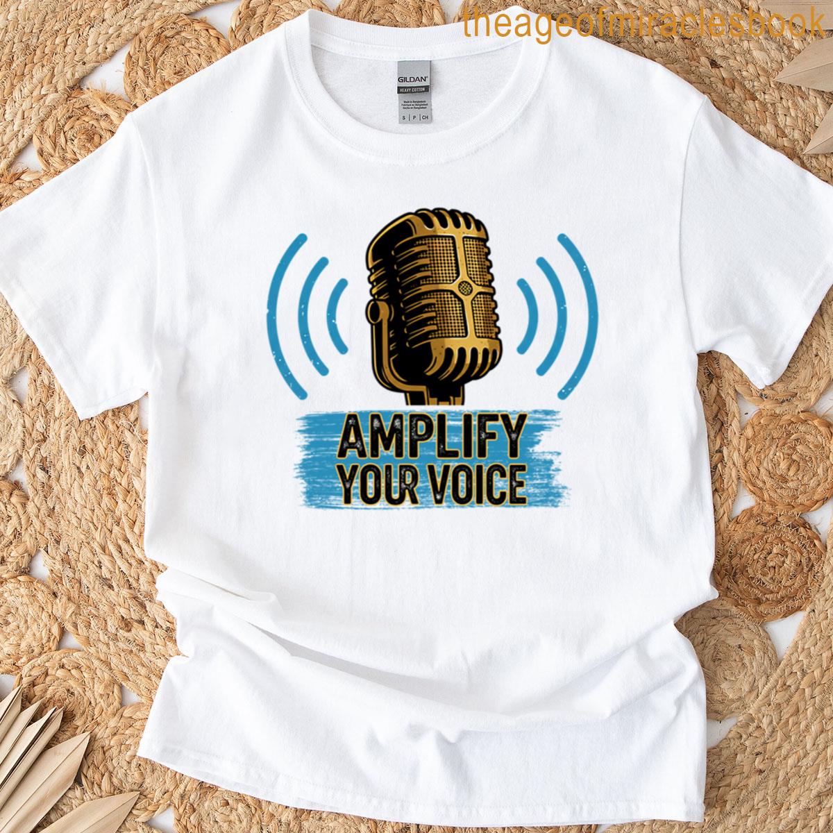 Golden Microphone With Sound Waves T-shirt