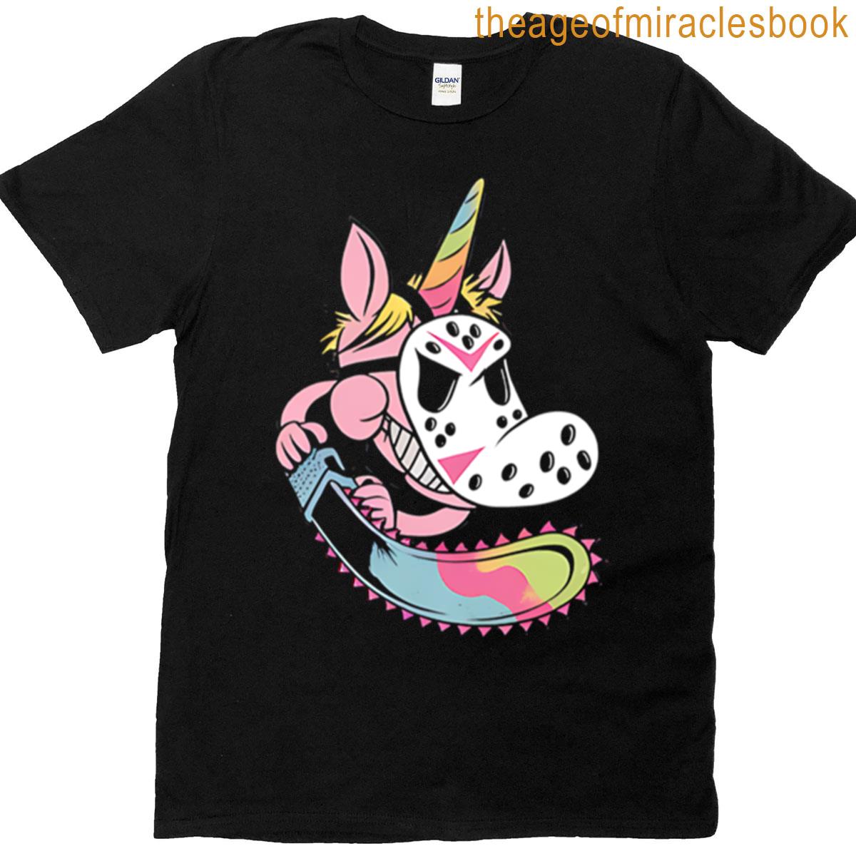 Killer Unicorn Horror Cute Design T-shirt