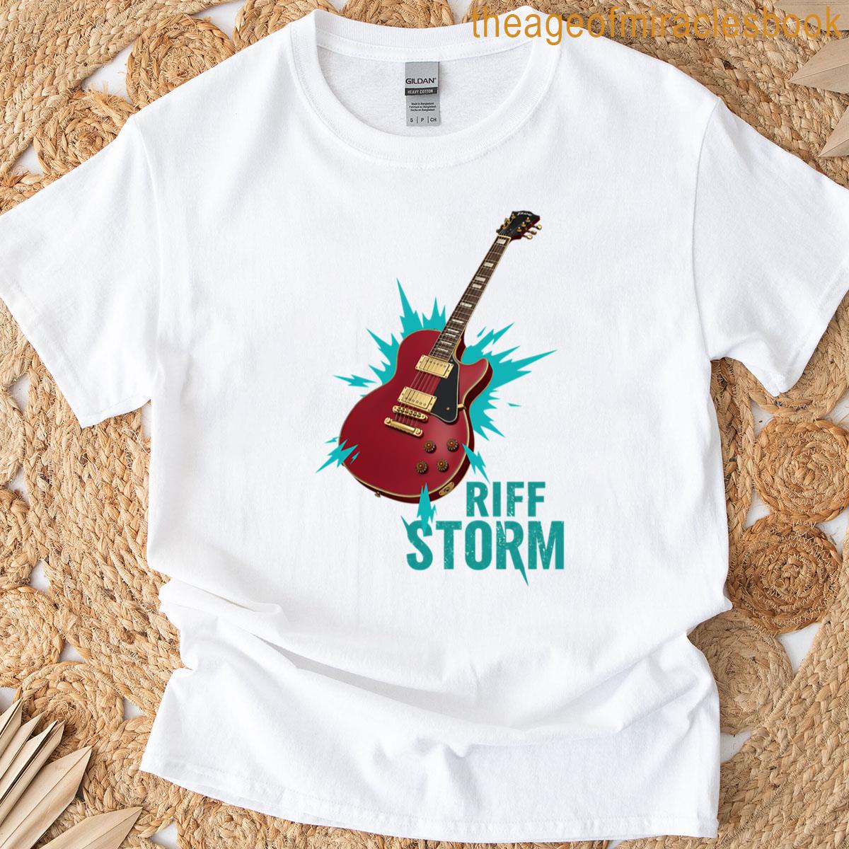 Riff Storm Lightning Guitar Anthem T-shirt