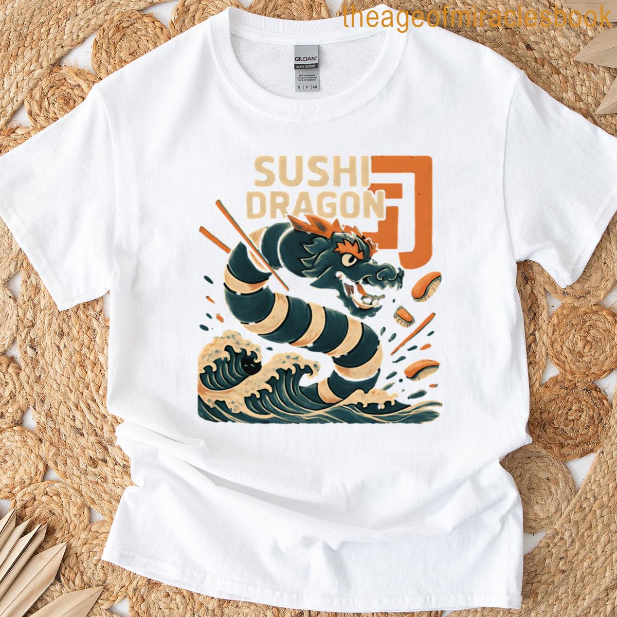 Sushi Dragon In A Wave Storm T-shirt