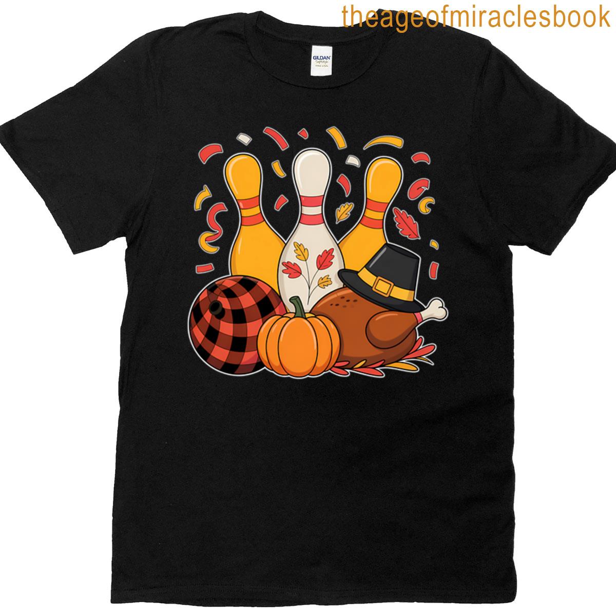 Thanksgiving Bowling Turkey Day Fall T-shirt