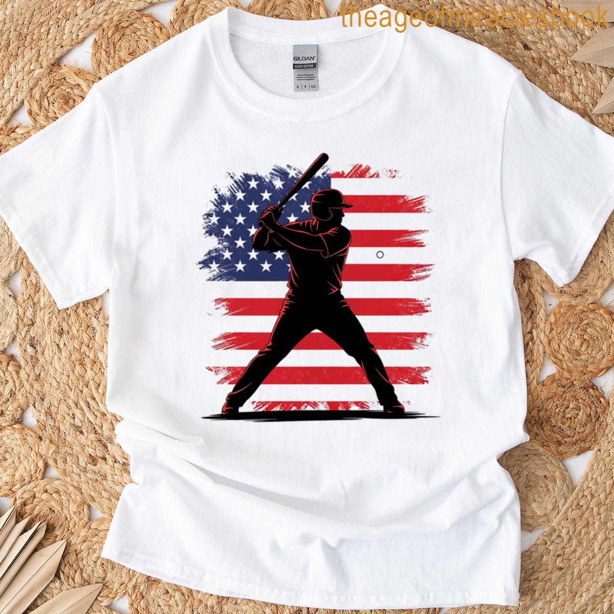 Vintage Baseball American Flag T-shirt