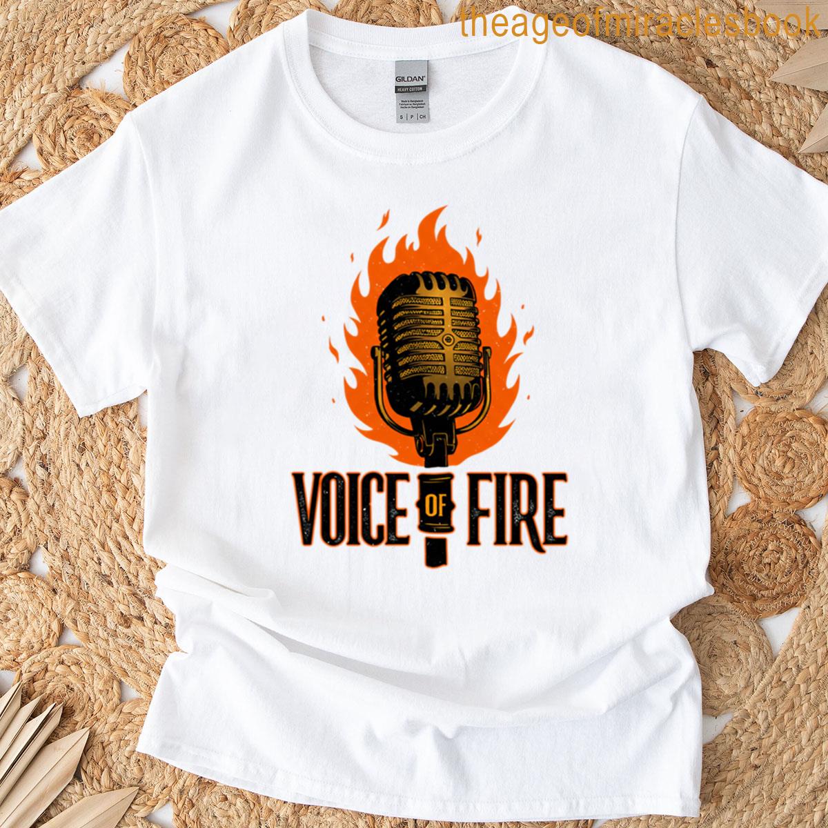 Vintage Mic Surrounded By Flames T-shirt