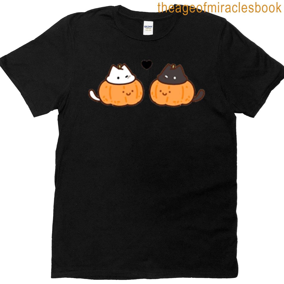 Cute Pumpkin Cat Halloween Graphic T-shirt