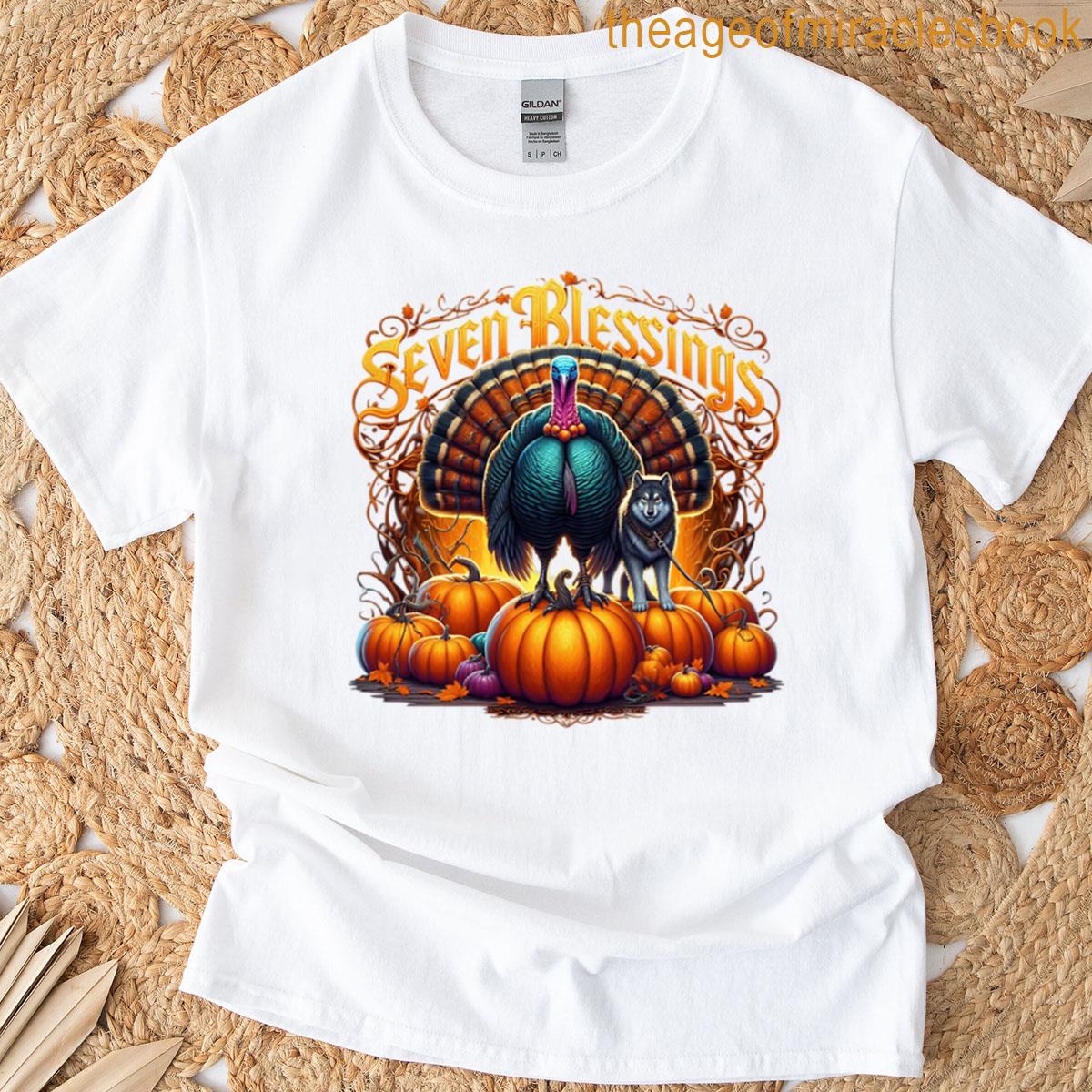Funny Thanksgiving Turkey Wolf Design T-shirt