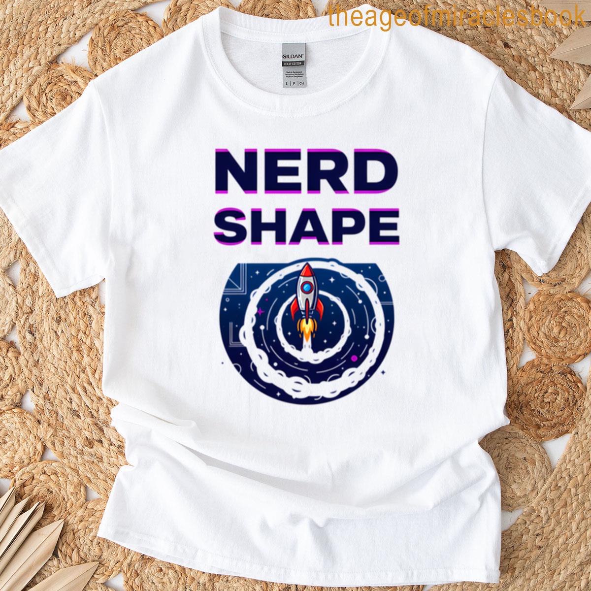 Nerd Shape Rocket Launch Geek Minimalist Design T-shirt