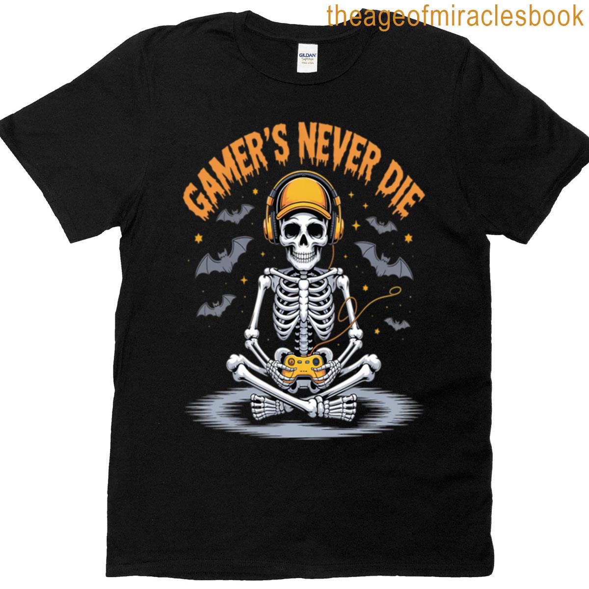 Skeleton Video Game Bruh Halloween Gaming Controller T-shirt