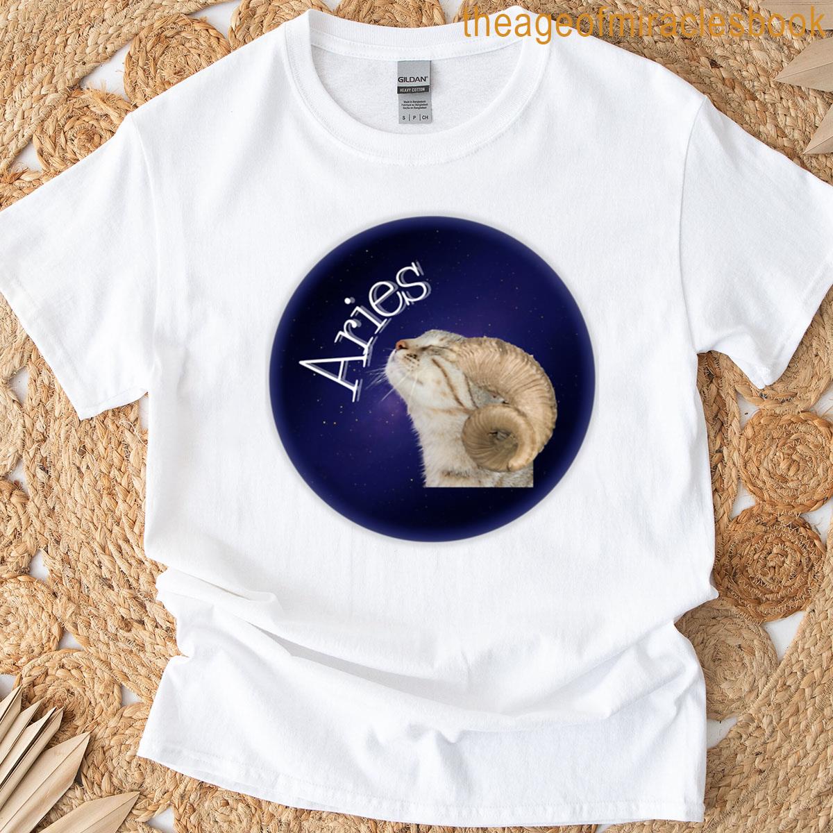 Aries Cat With Horns T-shirt