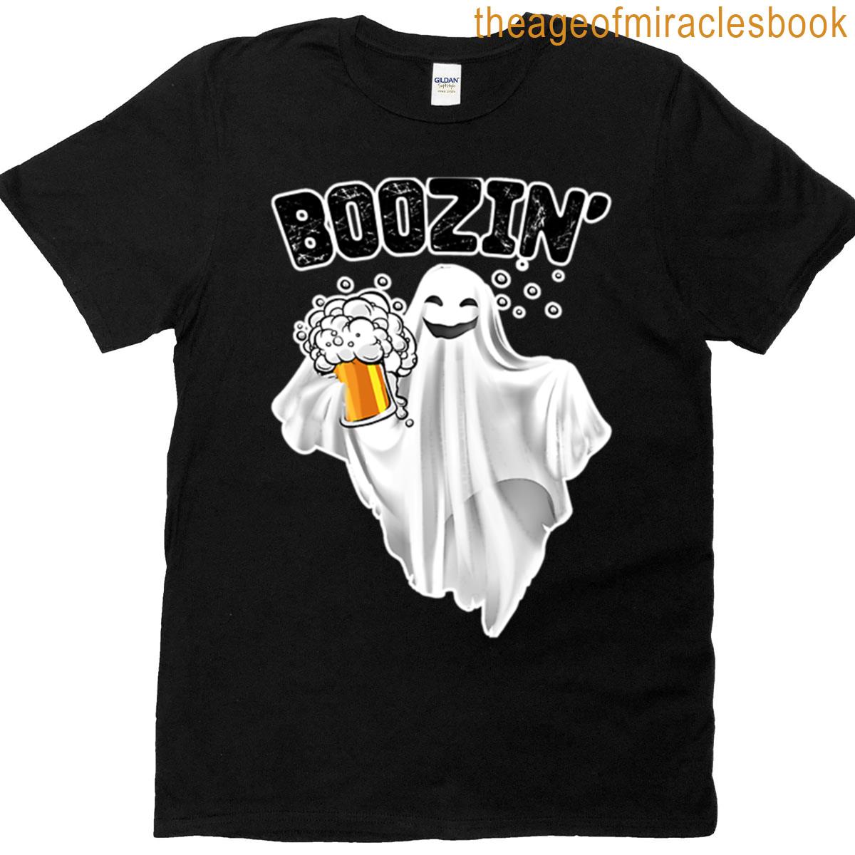Boozin Ghost Beer Lover Horror Night T-shirt