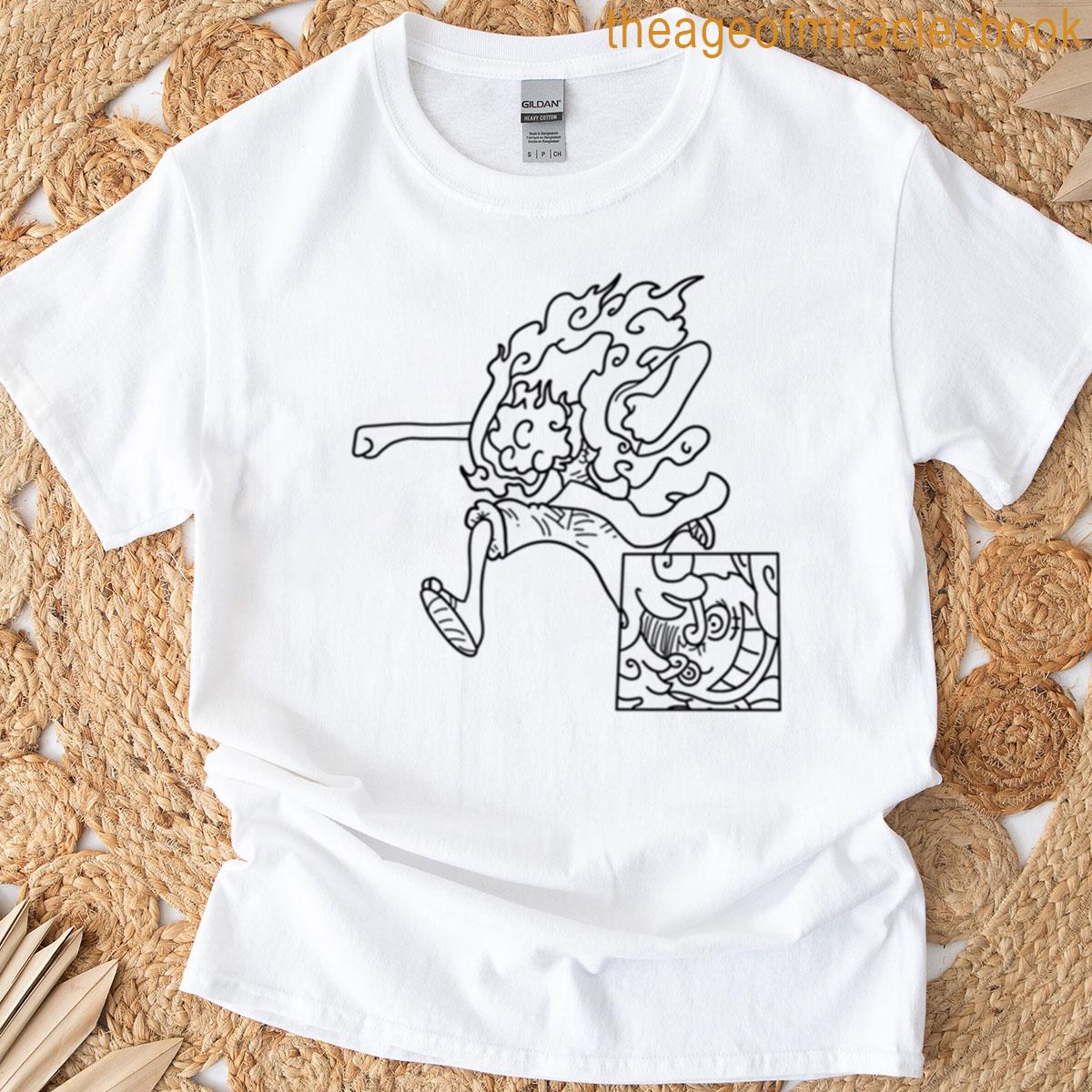 Gear 5 Luffy Punch Outline T-shirt