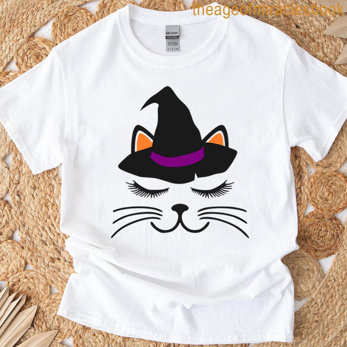 Halloween Resting Cat Face T-shirt
