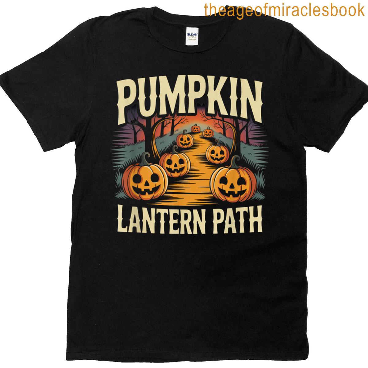 Pumpkin Lantern Path Halloween Tee Spooky Design T-shirt