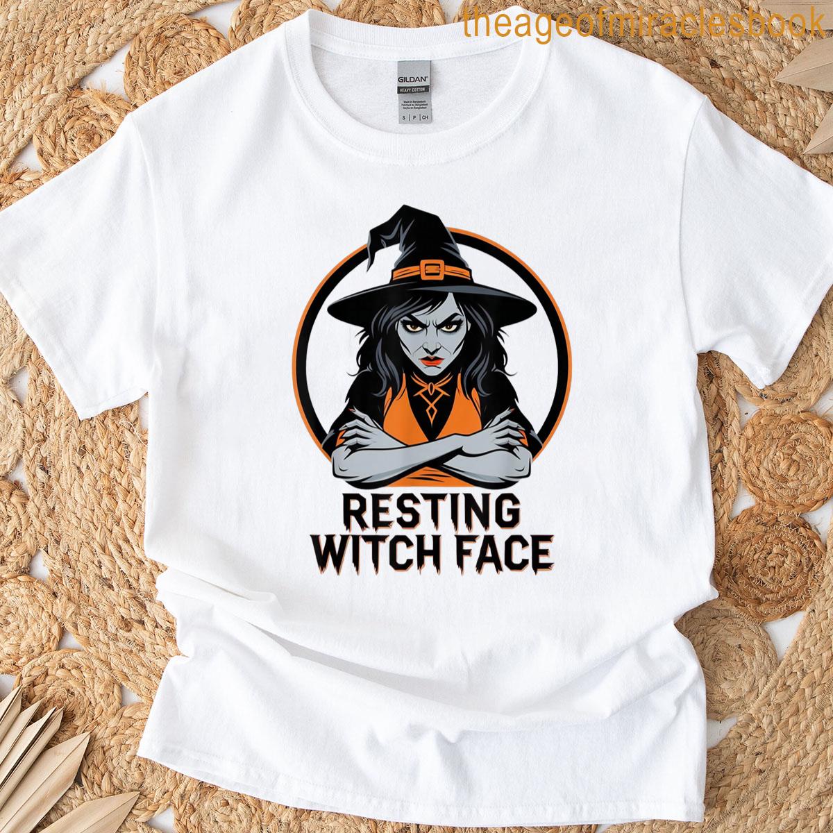 Resting Witch Face Funny Halloween Design T-shirt