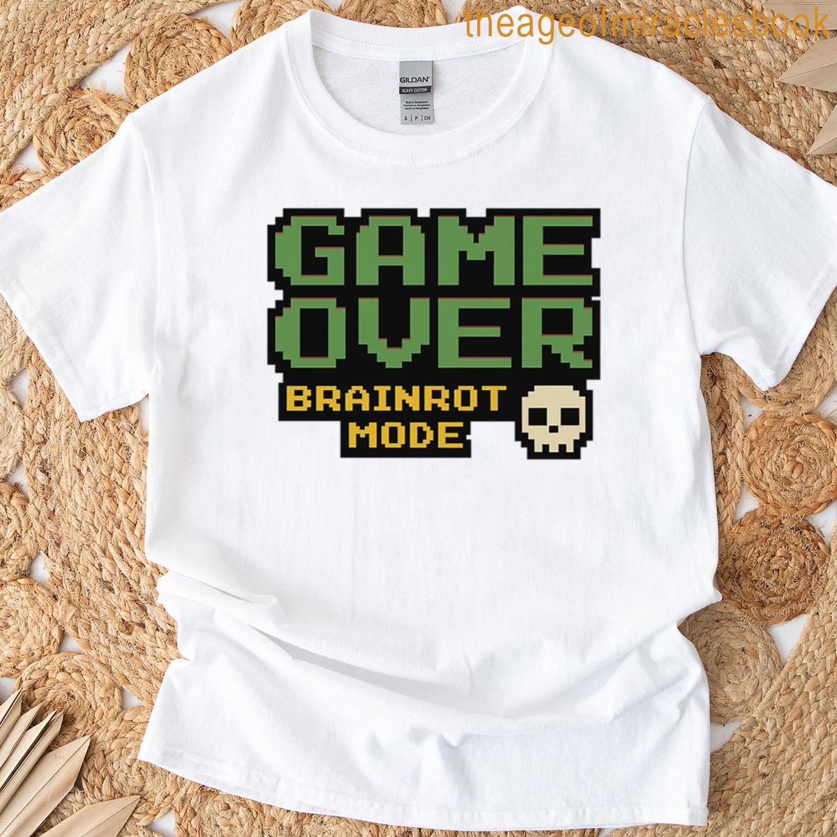Retro Pixel Art Meme Game Over Brainrot Mode T-shirt