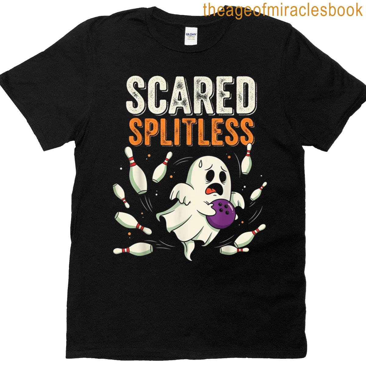 Scared Splitless Bowling Halloween Spooky Ghost Men Women T-shirt