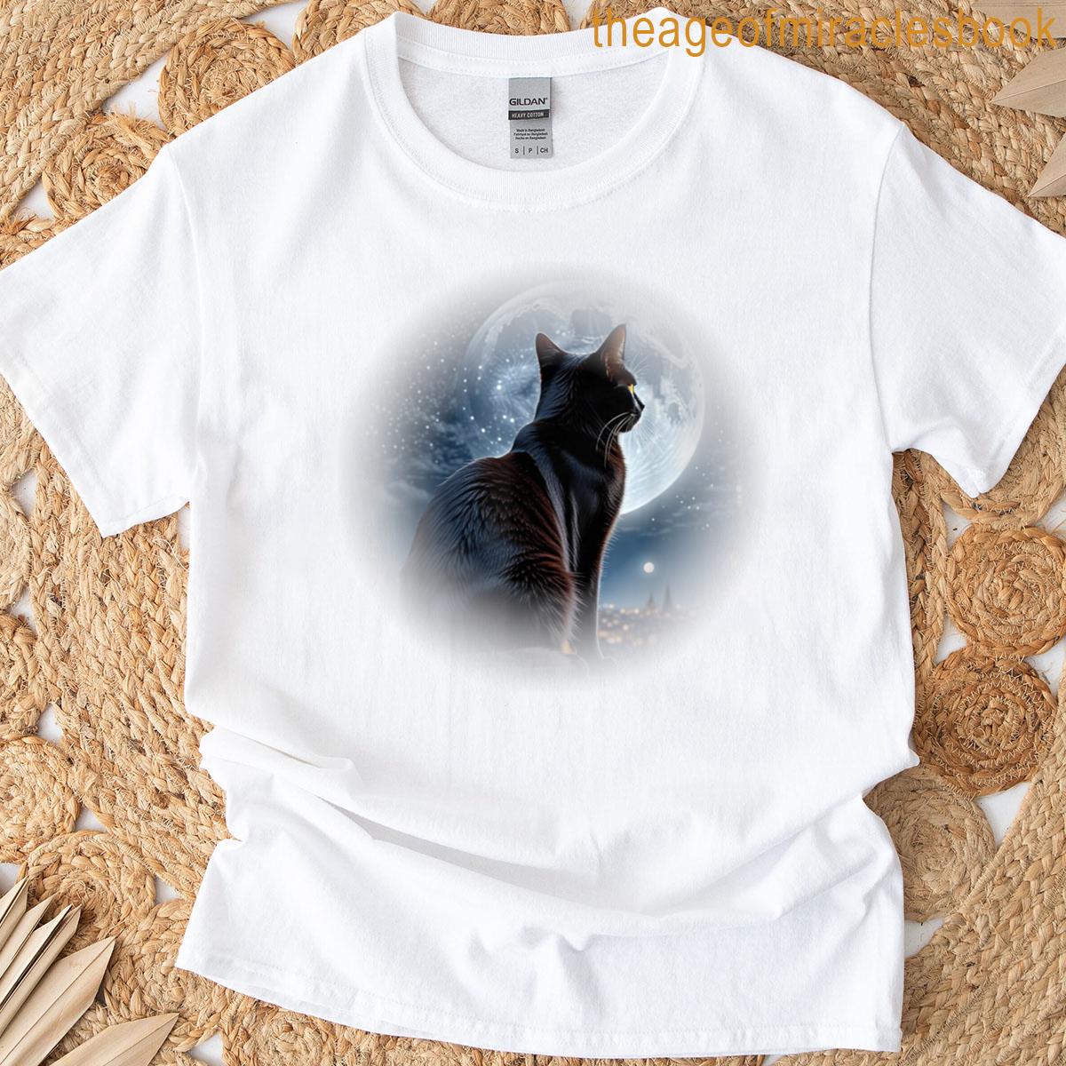 Starry Night Black Cat Lover T-shirt