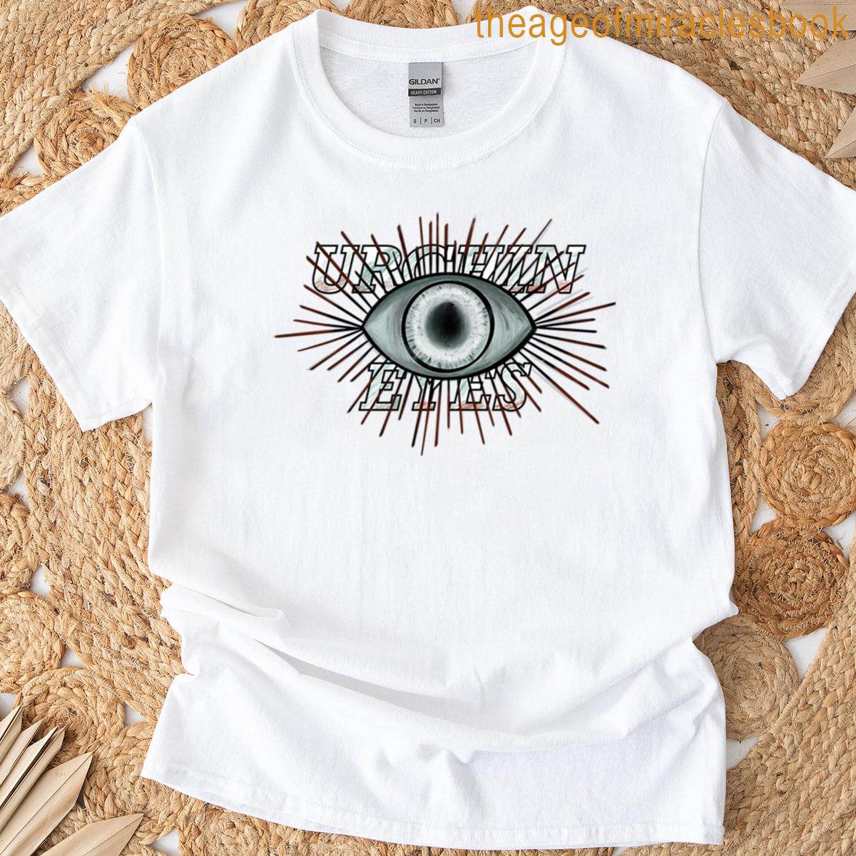 Urchin Eyes Horror Print With Text T-shirt