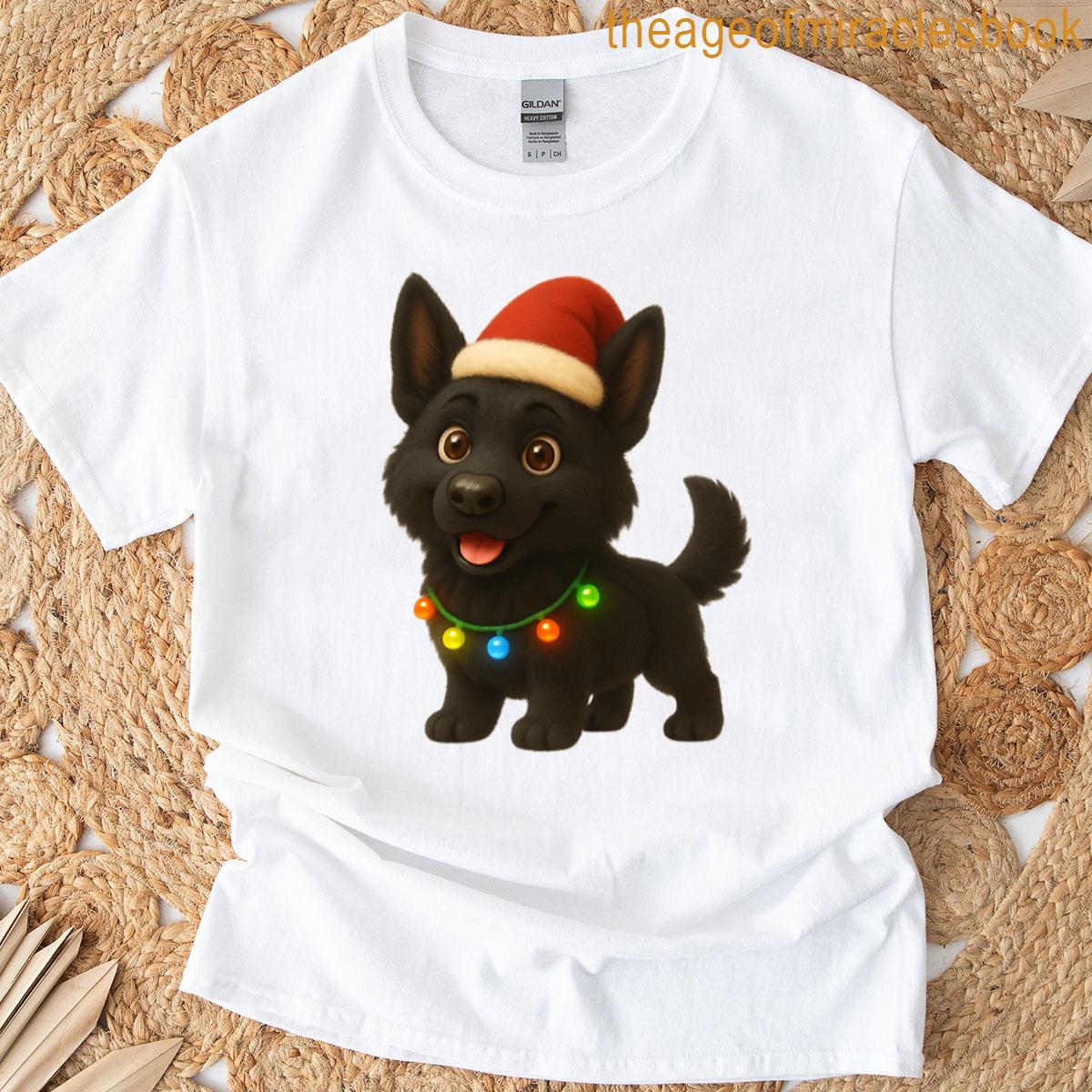 Christmas Black German Shepherd T-shirt