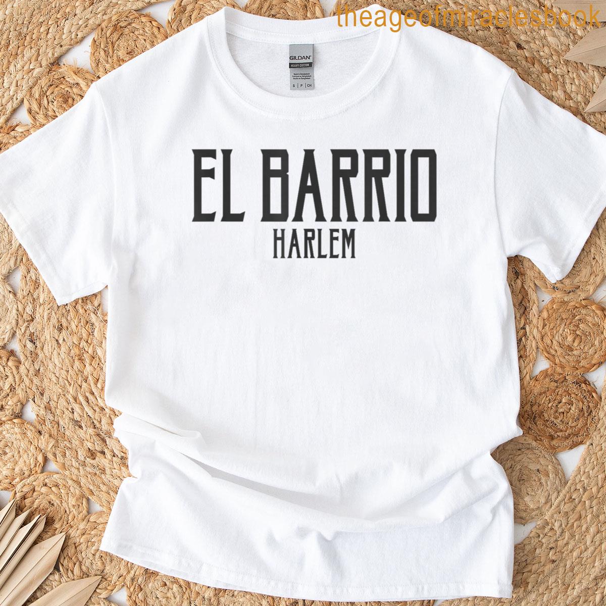 El Barrio Harlem Text Black Print T-shirt