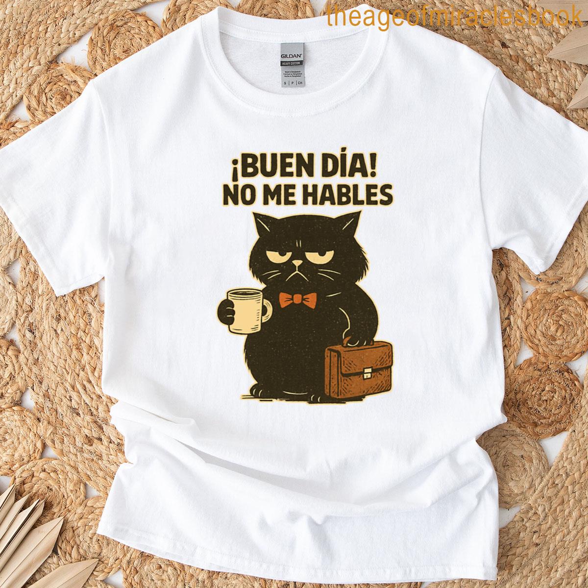 Funny Working Black Cat Illustration Quotes T-shirt