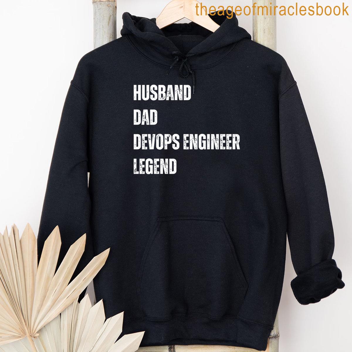 Alternative view of Husband Dad Devops Engineer T-shirt