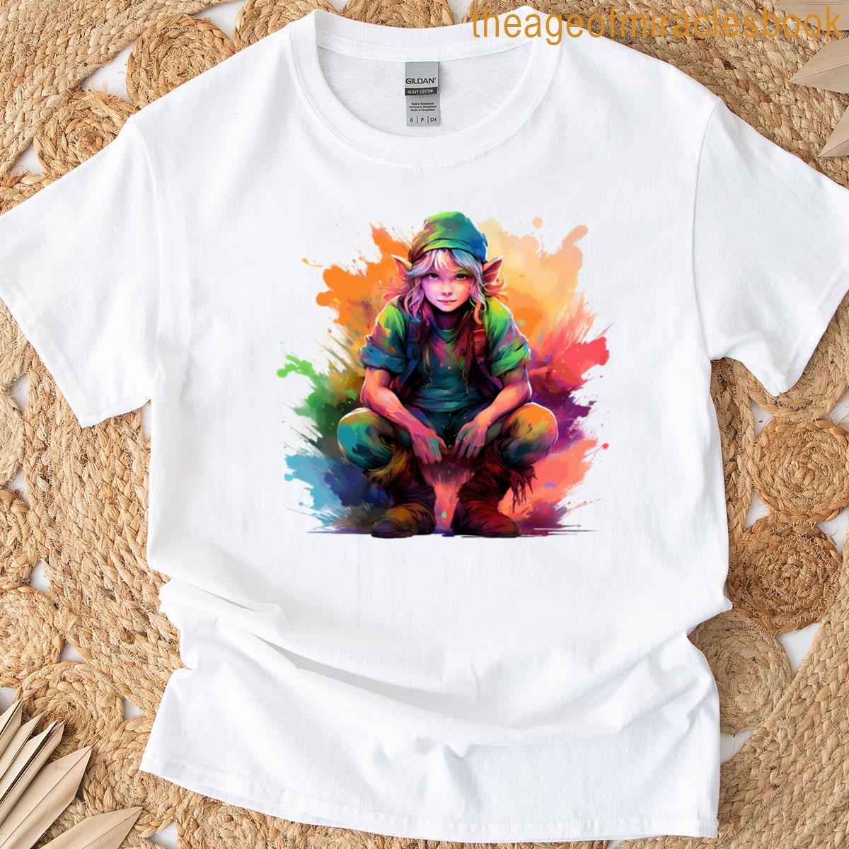 Magical Elf On Color Blast Background T-shirt