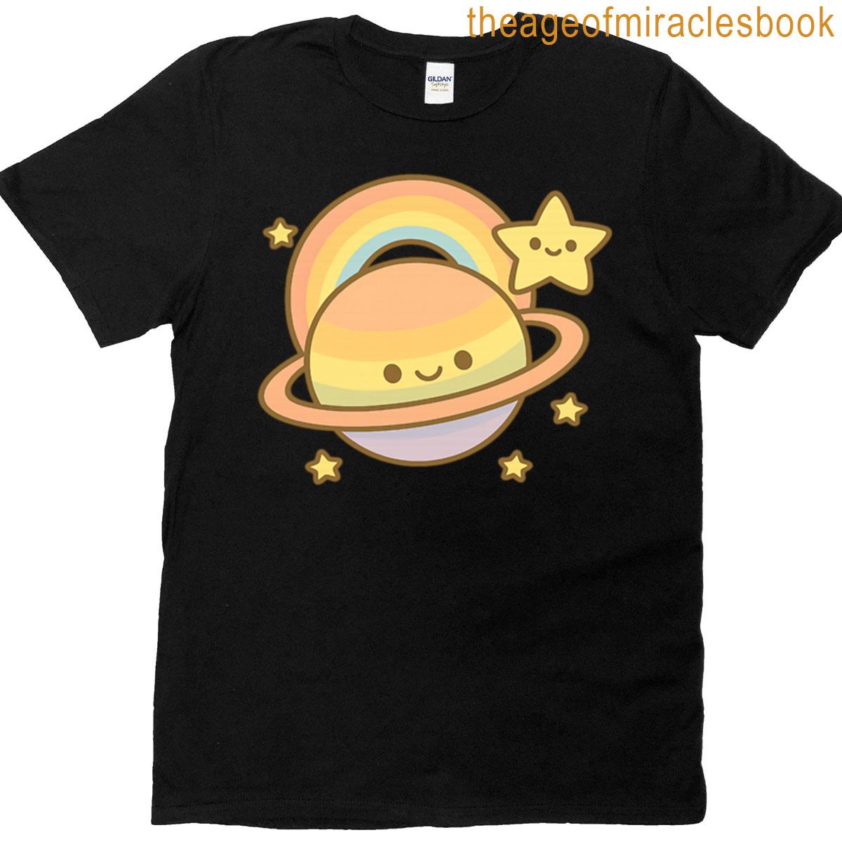 Rainbow Planet Friends Cute Celestial Buddies T-shirt