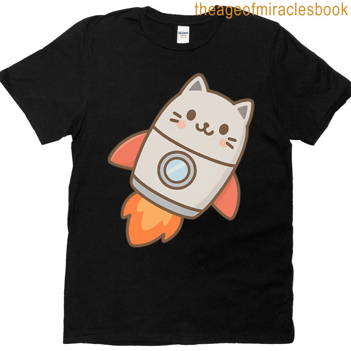 Rocket Ship Shaped Like A Cat T-shirt