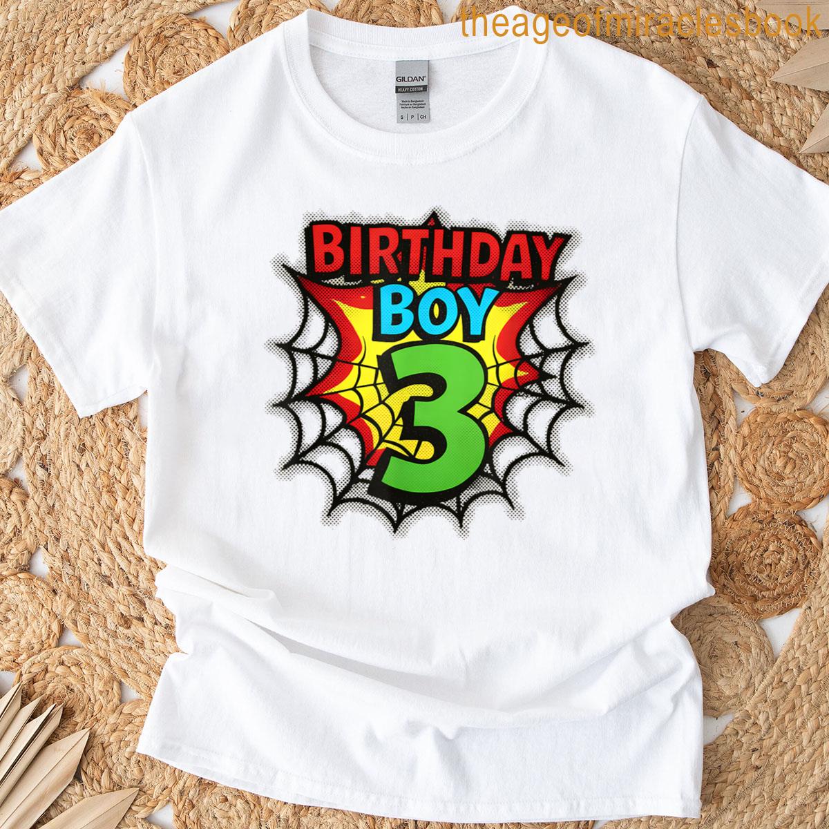 Birthday Boy Web – Three Year Old T-shirt