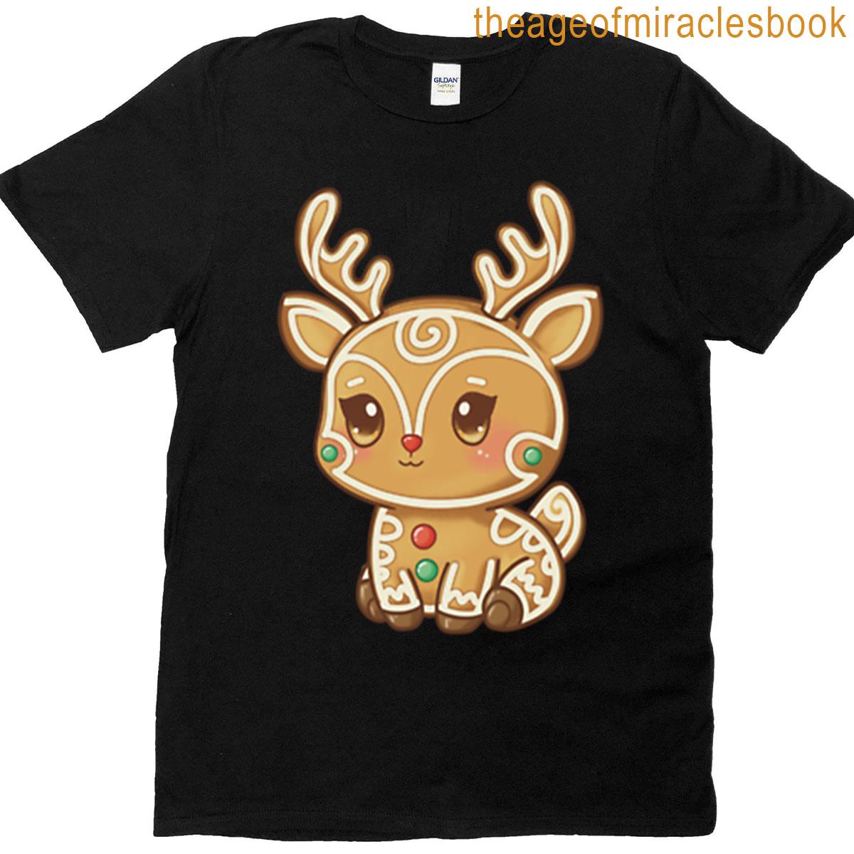 Cute Reindeer Gingerbread Cookie T-shirt
