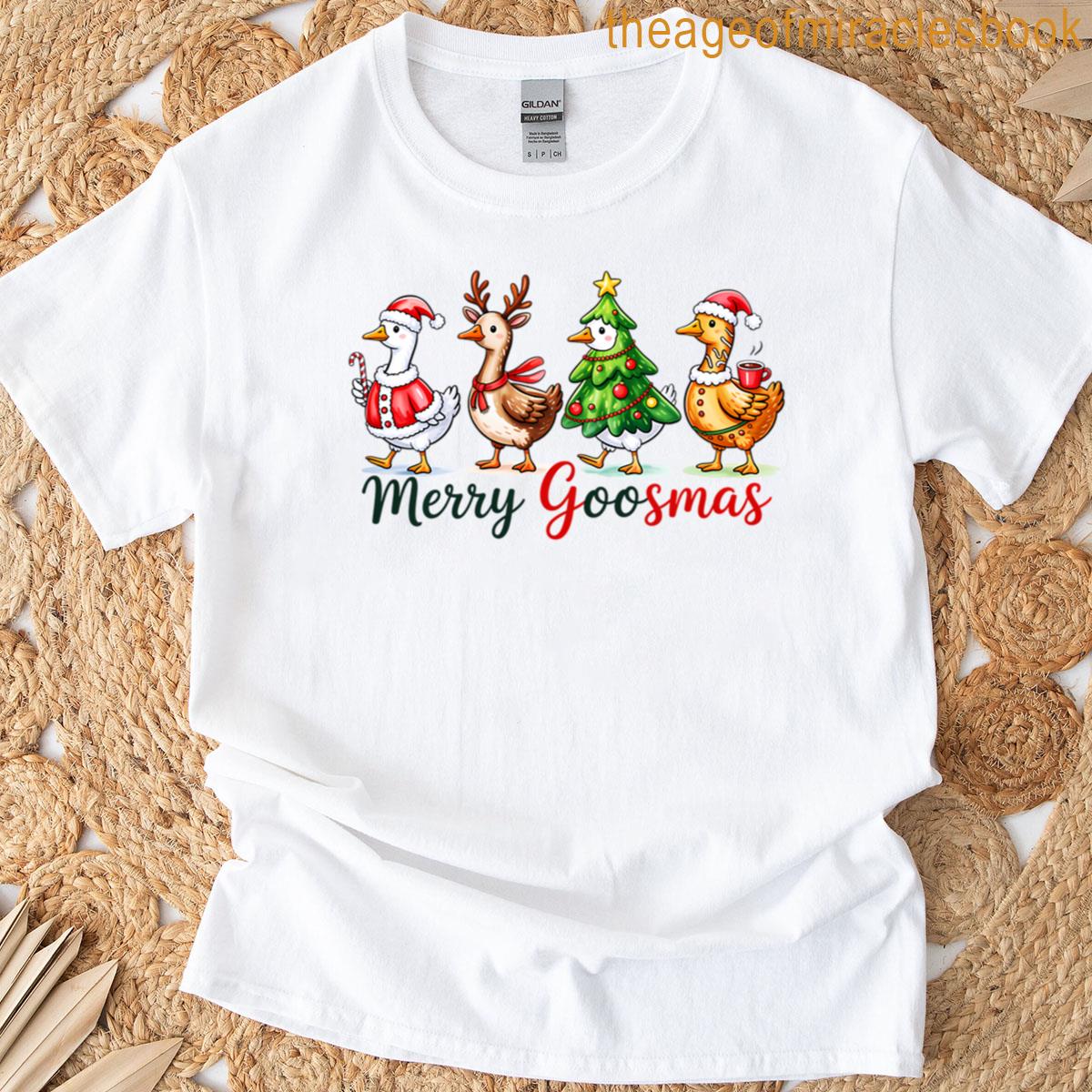 Funny Christmas Merry Goosmas T-shirt