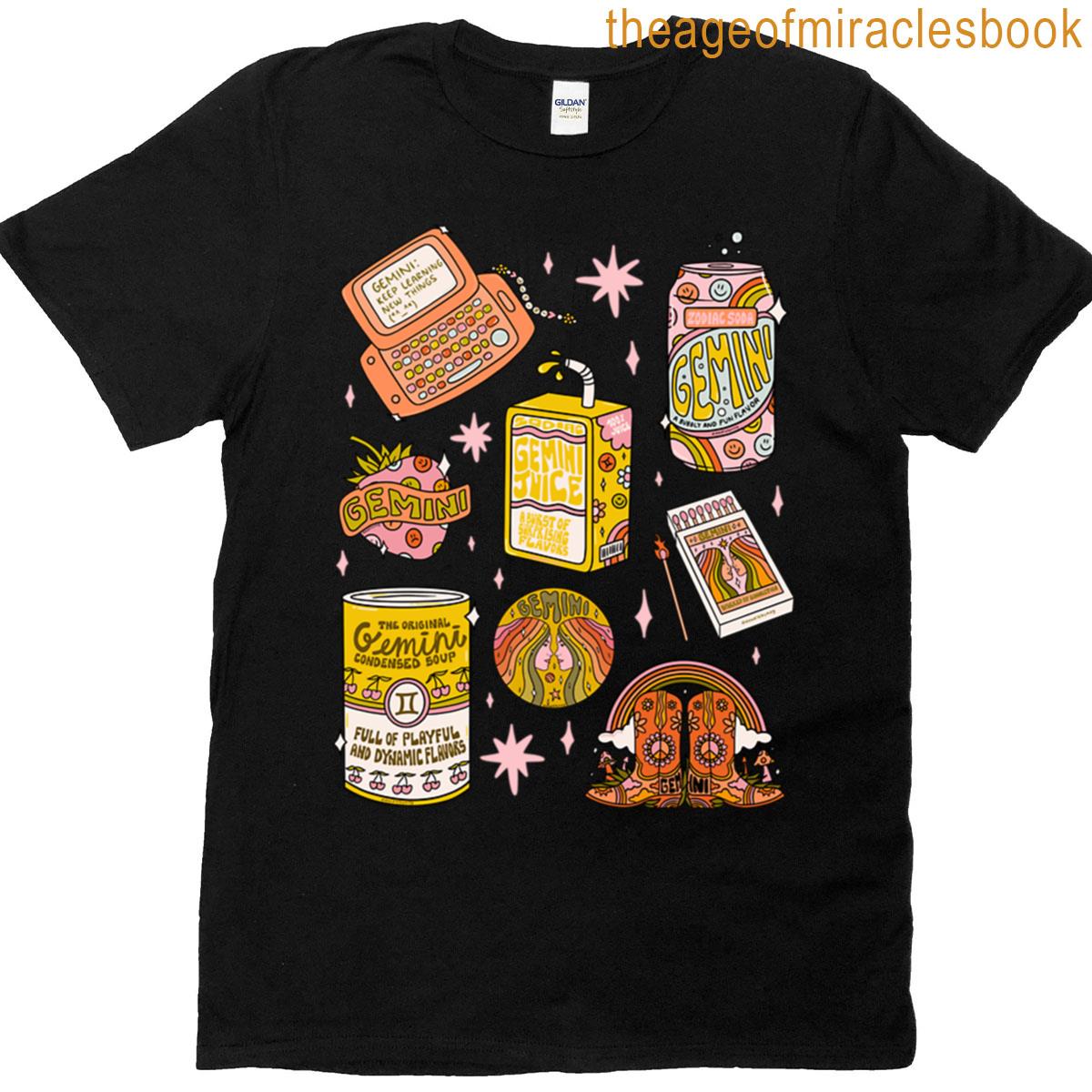 Gemini Tattoo Flash Sheet T-shirt