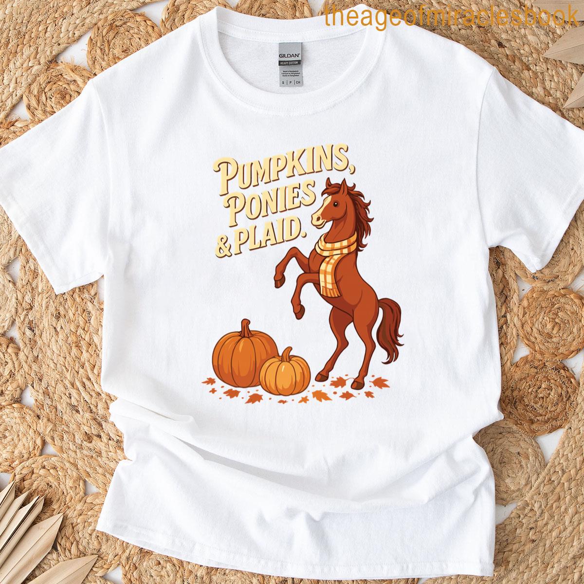 Pumpkins Ponies Plaid T-shirt