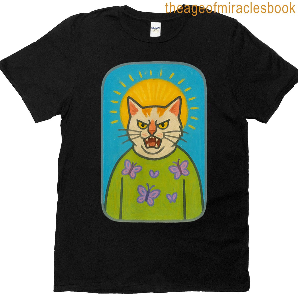 Saint Alara-cat Folk Art T-shirt