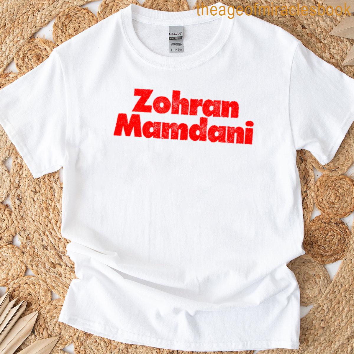 Zohran Mamdani Bold Red Text Distressed Typography Design T-shirt